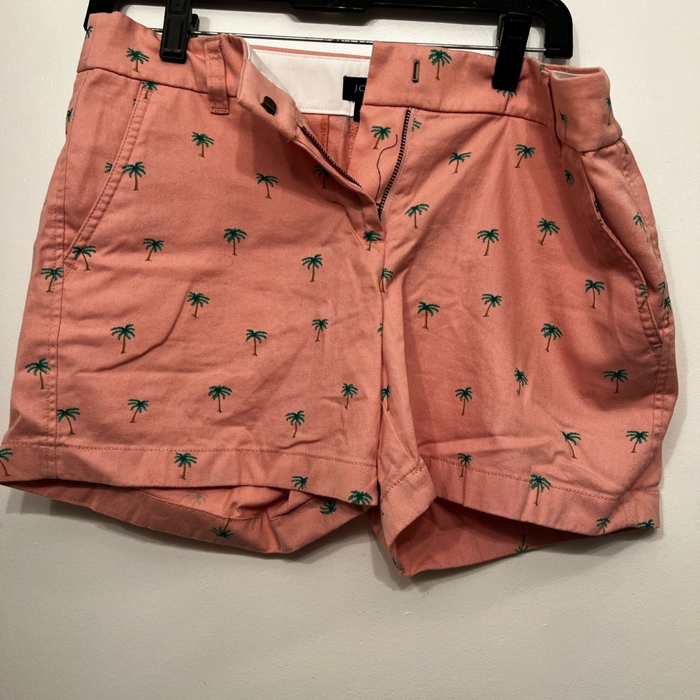 J. Crew Coral Palm Print Women's Shorts